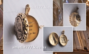Золотой кулон-складень с иконой на заказ в Киеве